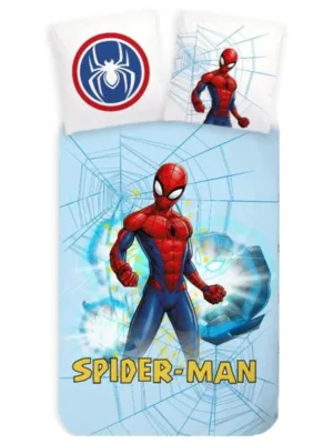Spiderman dekbedovertrek Lichtblauw - Lichtblauw - 100 x 135 cm - 100% katoen
