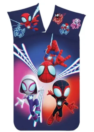 Spiderman dekbedovertrek Spidey - Lichtblauw - 100 x 135 cm - 100% katoen