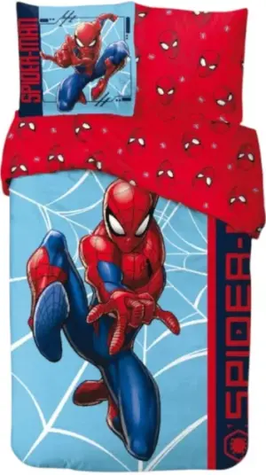 Spiderman dekbedovertrek 140 x 200 cm - Blauw - 140 x 200 cm - 100% katoen - kussensloop 65 x 65 cm