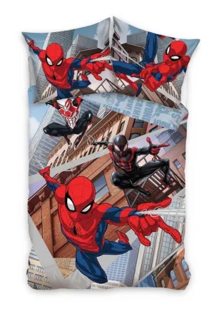 Spiderman dekbedovertrek City 140 x 200 cm - Multicolor - 140 x 200 cm - 100% katoen