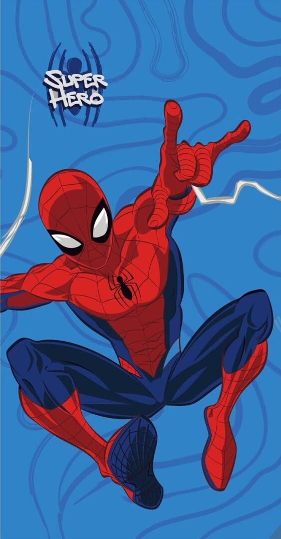 Spiderman strandlaken Super Hero 70 x 140 cm katoen - Blauw/Rood - 70 x 140 cm - 100% katoen
