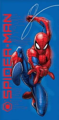 Spiderman strandlaken shooting a web 70 x 140 cm katoen - Blauw/Rood - 70 x 140 cm - 100% katoen