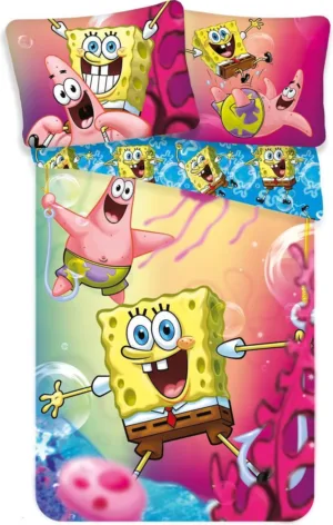 Spongebob dekbedovertrek Fun - Multicolor - 140 x 200 cm - 100% katoen