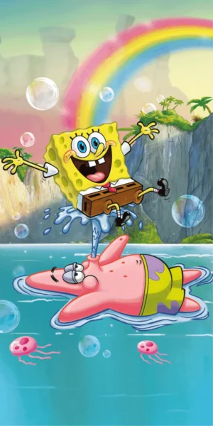 Spongebob strandlaken patrick 70 x 140 cm - Multicolor - 70 x 140 cm - 100% katoen