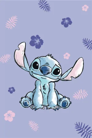Lilo en Stitch plaid 100 x 150 cm paars - Paars - 100 x 150 cm - 100% Polyester