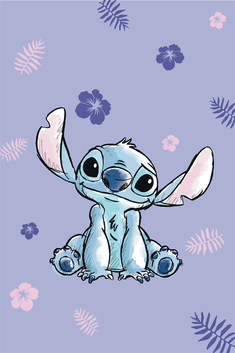 Lilo en Stitch plaid 100 x 150 cm paars - Paars - 100 x 150 cm - 100% Polyester