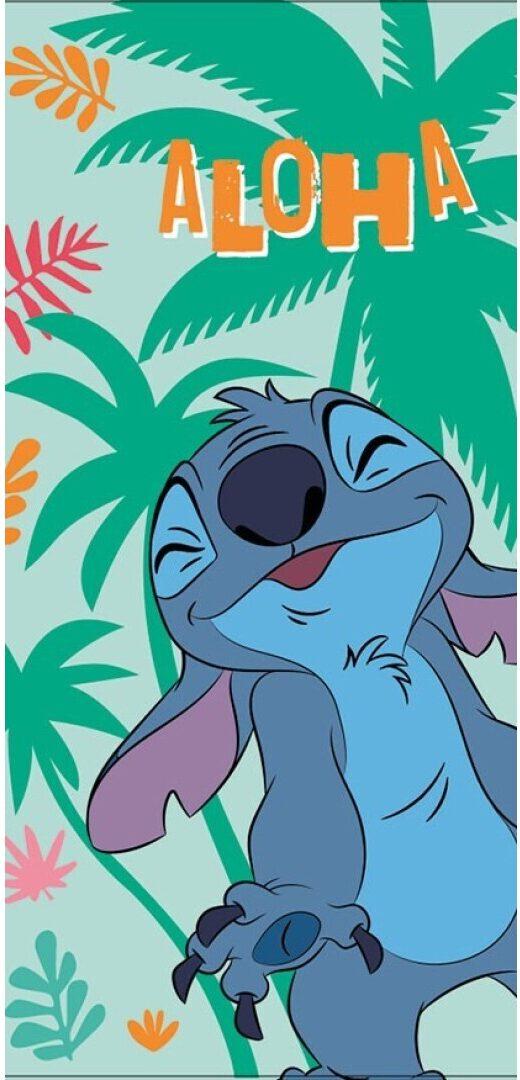Lilo en Stitch strandlaken 70 x 140 cm polyester - Blauw - 70 x 140 cm - 100% Polyester