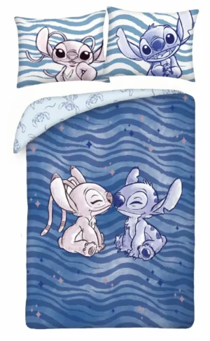 Lilo en Stitch dekbedovertrek Angel & Stitch 140 x 200 cm - Multicolor - 140 x 200 cm - 100% katoen