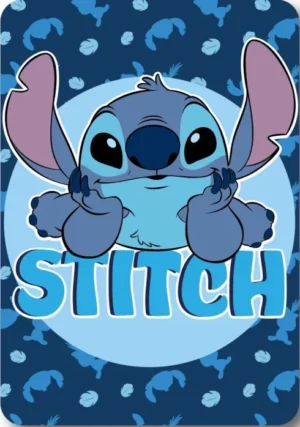 Feather - Lilo en Stitch fleece deken 100 x 140 cm - Blauw - 100 x 140 cm - 100% Polyester