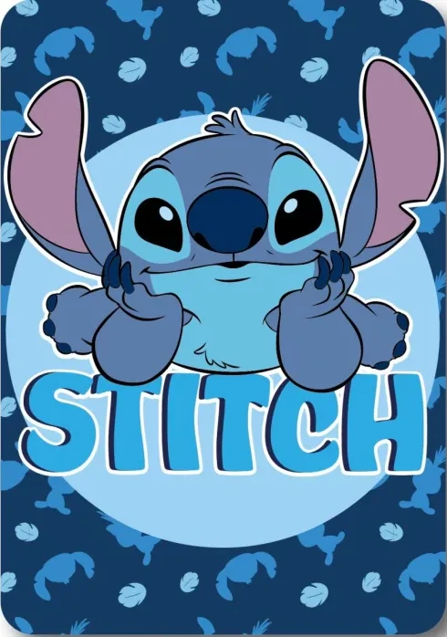 Feather - Lilo en Stitch fleece deken 100 x 140 cm - Blauw - 100 x 140 cm - 100% Polyester