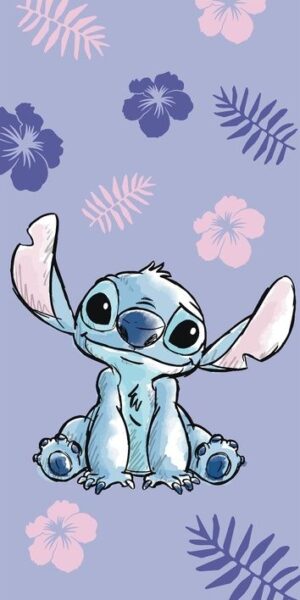 Lilo en Stitch strandlaken 70 x 140 cm Katoen - Paars - 70 x 140 cm - 100% katoen