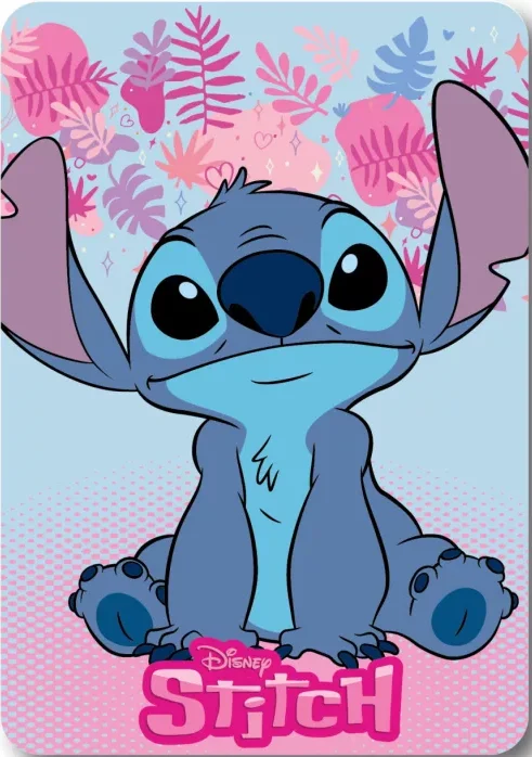 Lilo en Stitch fleece deken 100 x 140 cm - Roze - 100 x 140 cm - 100% Polyester
