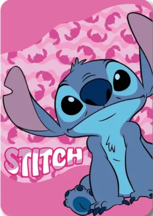 Lilo en Stitch fleece deken 100 x 140 cm - Roze - 100 x 140 cm - 100% Polyester - foto 1