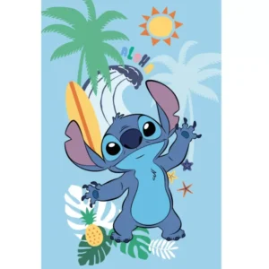 Lilo en Stitch fleece deken 100 x 150 cm blauw - Blauw - 100 x 150 cm - 100% Polyester