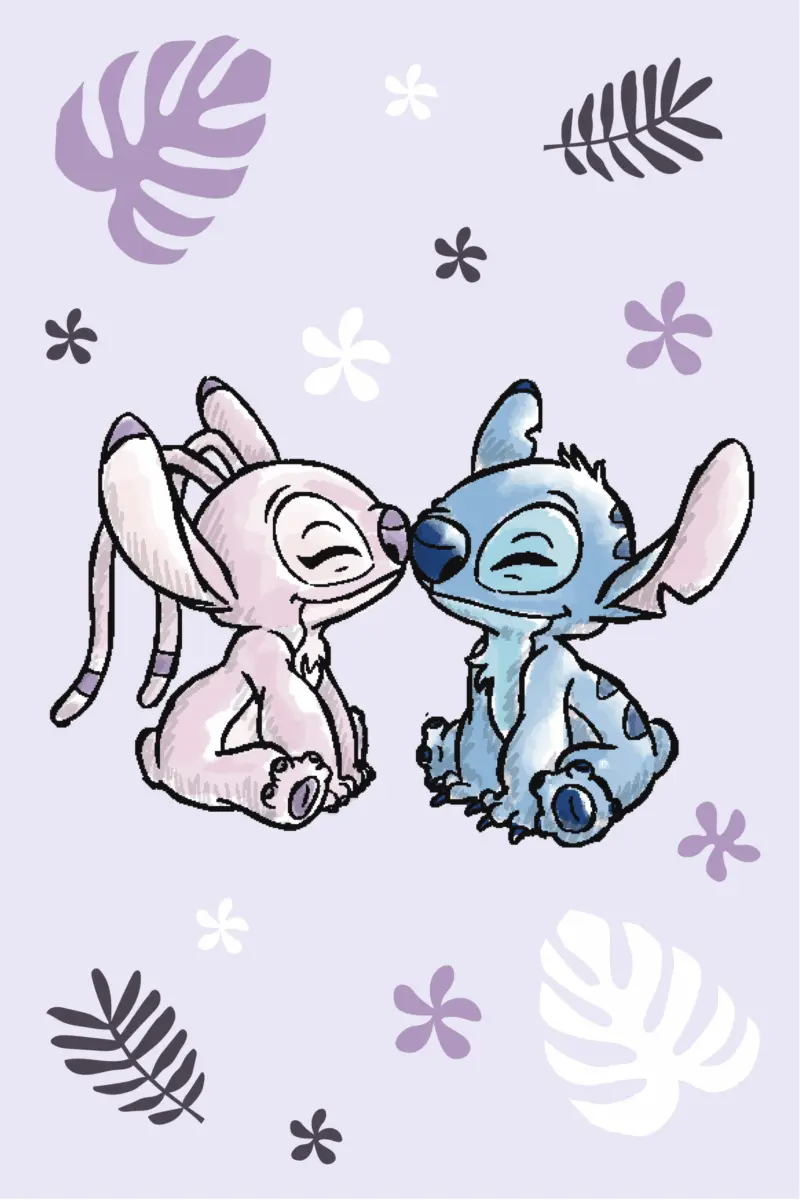 Lilo en Stitch plaid 100 x 150 cm lila - Paars - 100 x 150 cm - 100% Polyester