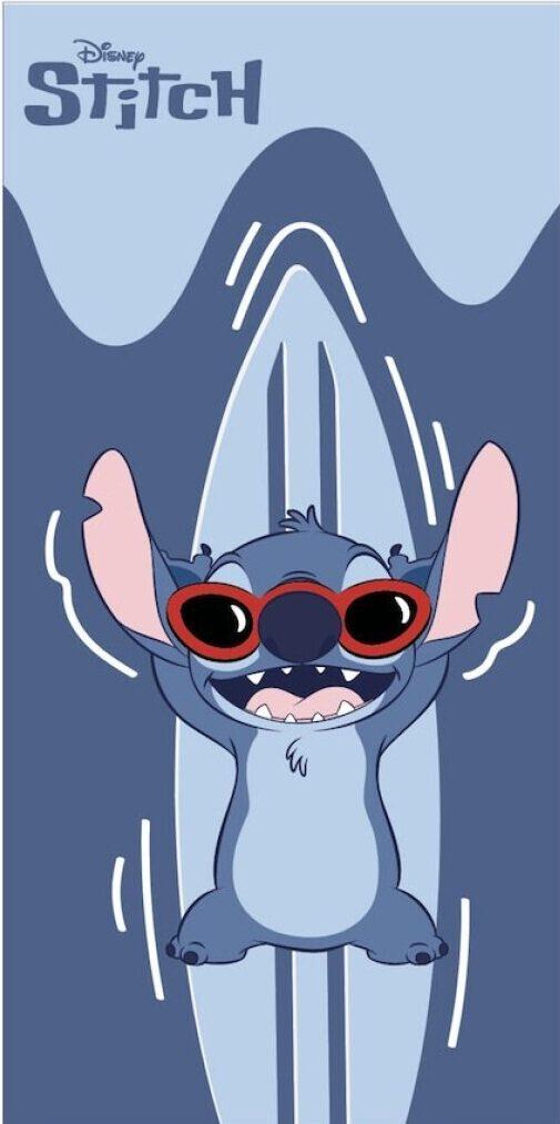 Lilo en Stitch strandlaken blauw 70 x 140 cm polyester - Blauw - 70 x 140 cm - 100% Polyester