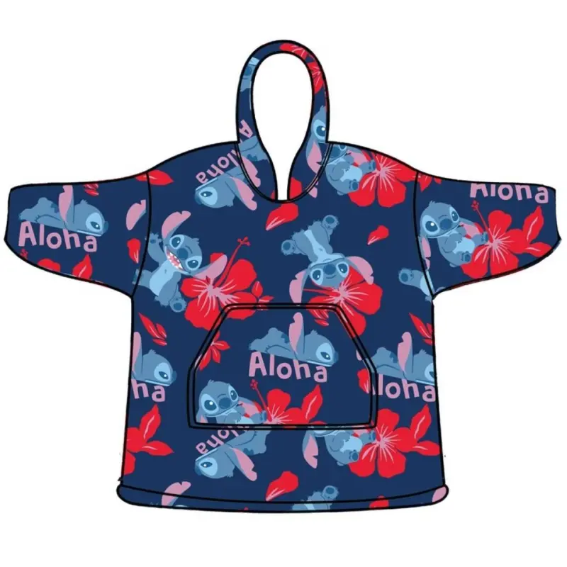 Lilo en Stitch poncho bloemen maat XS - Multicolor - x S-L cm - 100% Polyester - foto 1