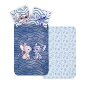 Lilo en Stitch dekbedovertrek Blue Stripes - Lila - 100 x 135 cm - 100% katoen