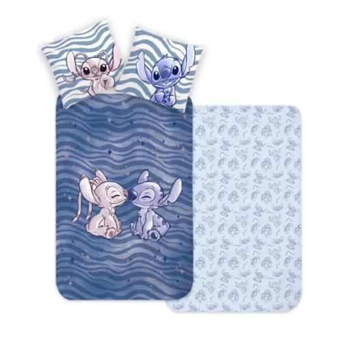 Lilo en Stitch dekbedovertrek Blue Stripes - Lila - 100 x 135 cm - 100% katoen