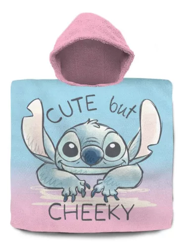 Lilo en Stitch poncho Cute but Cheeky 60 x 120 cm - Paars - 60 x 120 cm - 100% katoen