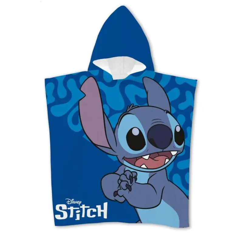 Lilo en Stitch poncho blauw 55 x 110 cm - Blauw - 55 x 110 cm - 100% Polyester