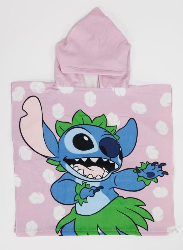 Lilo en Stitch poncho roze 55 x 110 cm - Roze - 55 x 110 cm - 100% Polyester