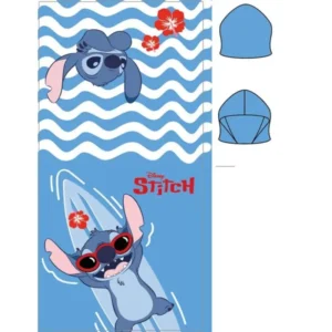 Lilo en Stitch poncho zee 55 x 110 cm - Blauw/Wit - 55 x 110 cm - 100% Polyester