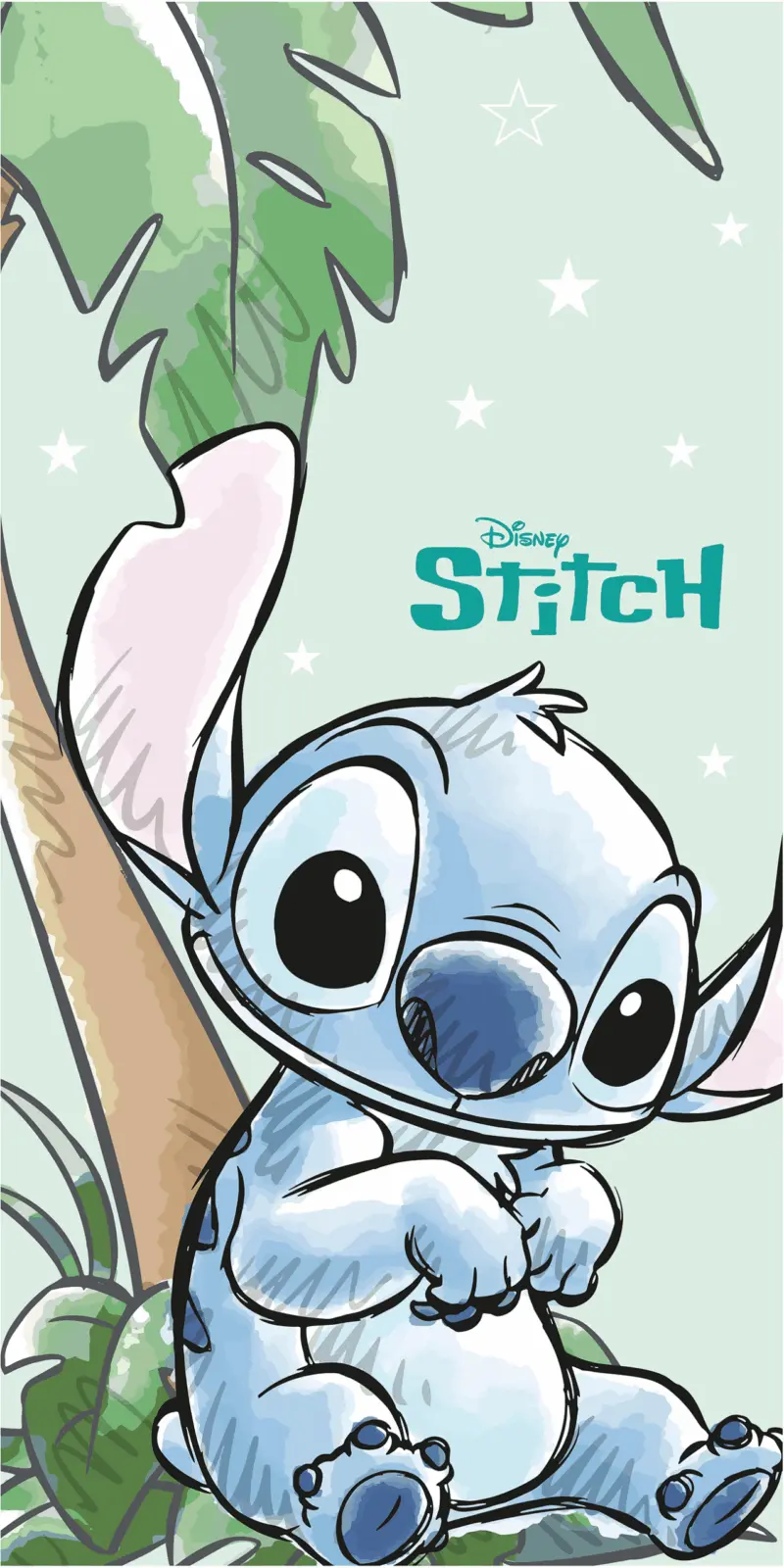 Lilo en Stitch strandlaken groen 70 x 140 cm Katoen - Groen - 70 x 140 cm - 100% katoen