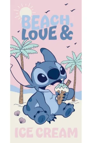 Beach and Love - Lilo en Stitch strandlaken 70 x 140 cm polyester - Multicolor - 70 x 140 cm - 100% Polyester