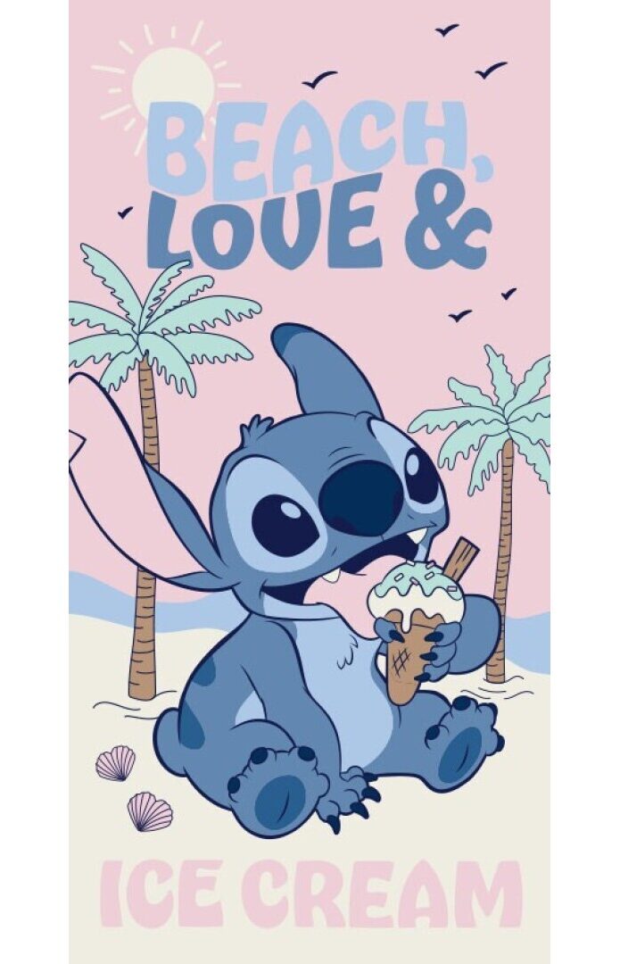 Beach and Love - Lilo en Stitch strandlaken 70 x 140 cm polyester - Multicolor - 70 x 140 cm - 100% Polyester