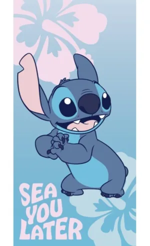 Lilo en Stitch strandlaken 70 x 140 cm polyester - Blauw - 70 x 140 cm - 100% Polyester - foto 1