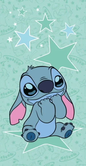 Lilo en Stitch strandlaken Star groen 70 x 140 cm Katoen - Groen - 70 x 140 cm - 100% katoen