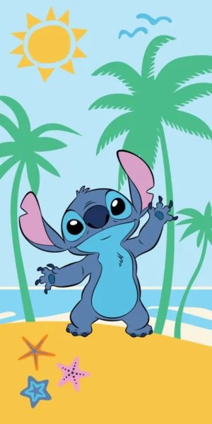 Lilo en Stitch strandlaken beach 70 x 140 cm Katoen - Groen - 70 x 140 cm - 100% katoen