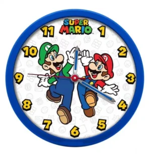 Mario klok 25 cm - Blauw