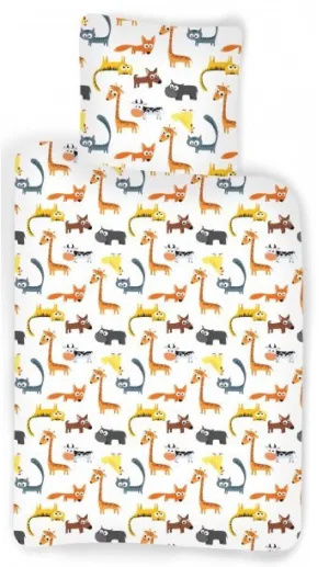Sweet Home dekbedovertrek dieren 100 x 140 cm - Multicolor - 100 x 140 cm - 100% katoen