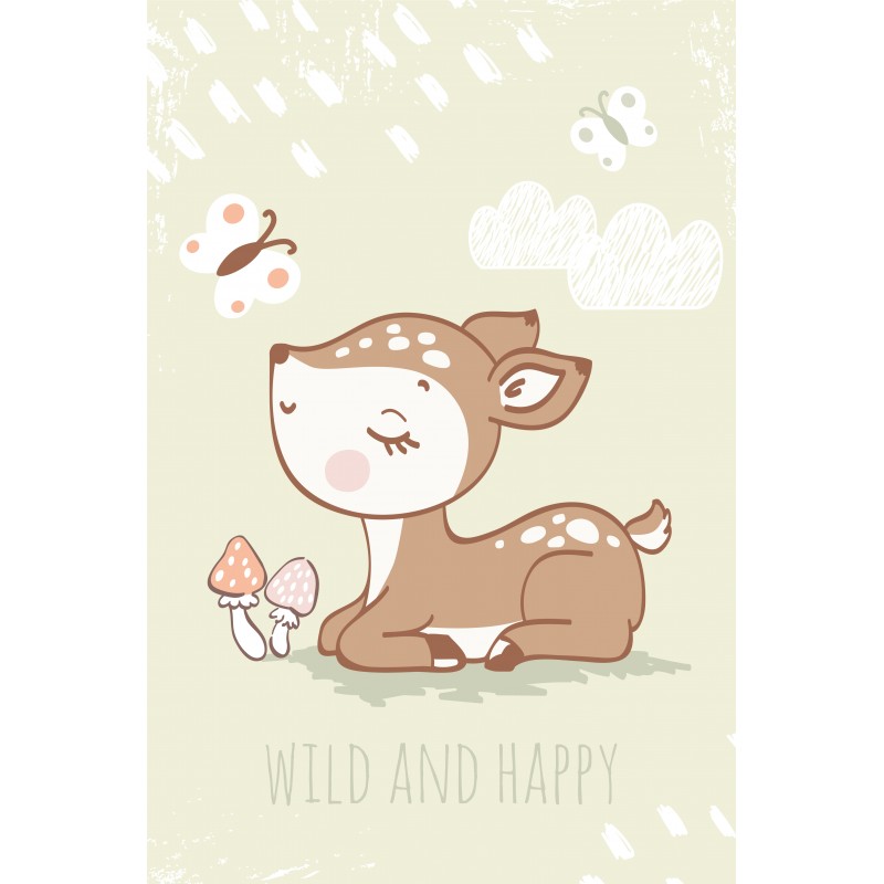 Sweet Home plaid Deer 100 x 150 cm - Multicolor - 100 x 150 cm - 100% Polyester