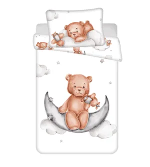 Sweet Home dekbedovertrek Plane - Wit/Roze - 100 x 135 cm - 100% katoen