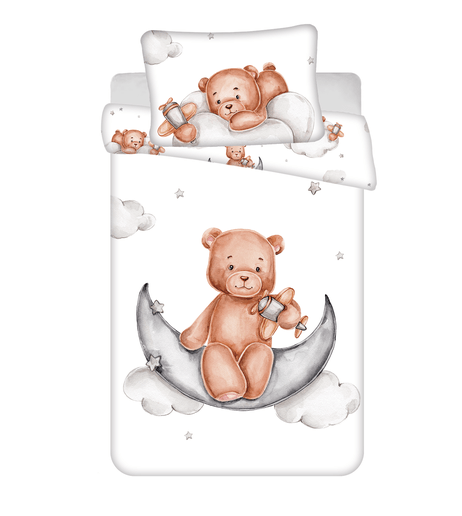 Sweet Home dekbedovertrek Plane - Wit/Roze - 100 x 135 cm - 100% katoen