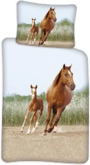 Sweet Home dekbedovertrek paarden - Multicolor - 100 x 140 cm - 100% katoen