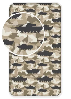 Sweet Home hoeslaken Camouflage - Bruin - 90 x 200 cm - 100% katoen