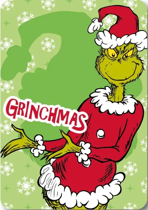 Grinch fleece deken 100 x 140 cm - Groen - 100 x 140 cm - 100% Polyester