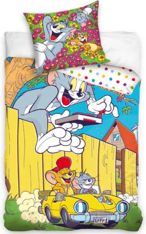 Tom & Jerry dekbedovertrek Happy - Multicolor - 140 x 200 cm - 100% katoen
