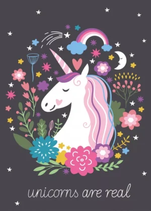 Unicorn fleece deken s are Real - Multicolor - 100 x 140 cm - 100% Polyester