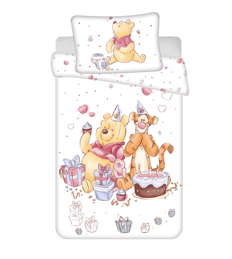 Disney Winnie The Pooh dekbedovertrek 135 x 100 cm - Wit - 135 x 100 cm - Katoen