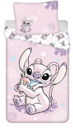Lilo en Stitch dekbedovertrek ice cream 140 x 200 cm - Roze - 140 x 200 cm - 100% katoen
