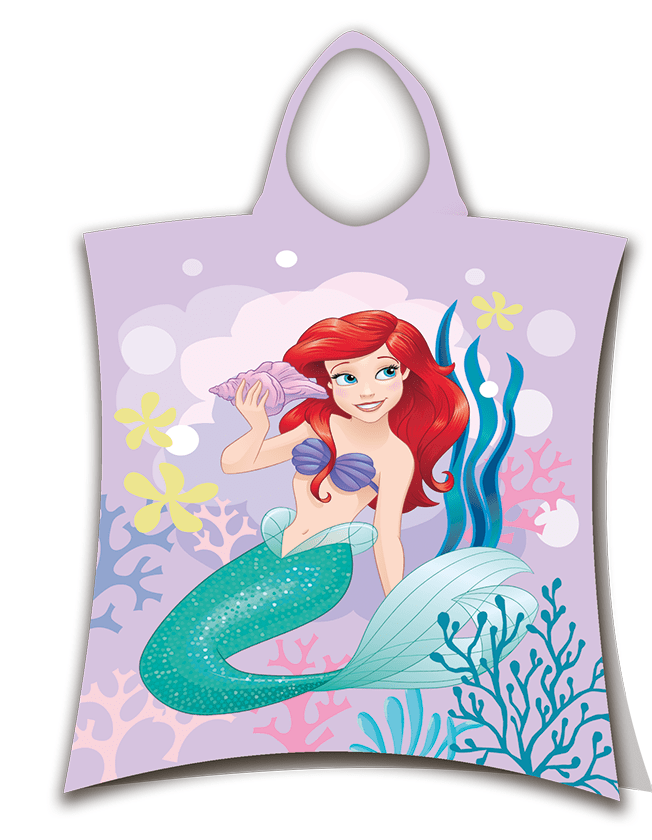 Disney De Kleine Zeemeermin poncho - Roze - 50 x 115 cm - 100% katoen