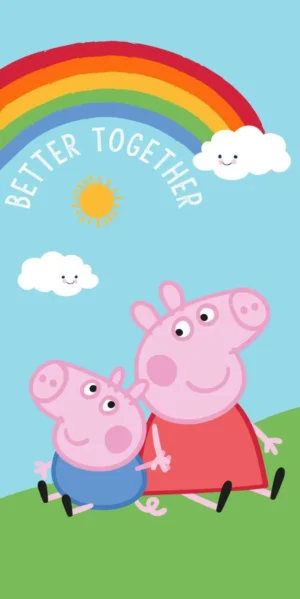 Peppa Pig strandlaken Better Together 70 x 140 cm - Multicolor - 70 x 140 cm - 100% katoen