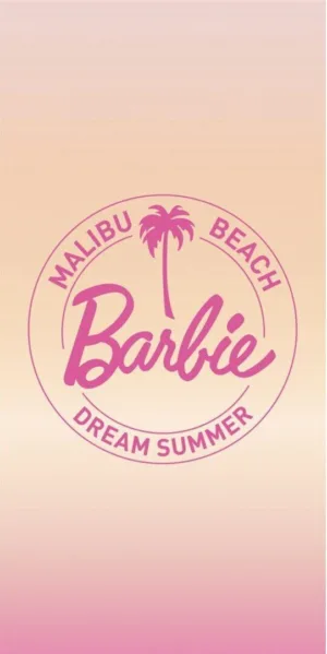 Barbie strandlaken 70 x 140 cm - Roze - 70 x 140 cm - 100% Polyester - foto 1