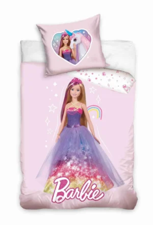Barbie dekbedovertrek roze 100 X 135 Cm katoen - Roze - 100 x 135 cm - Katoen