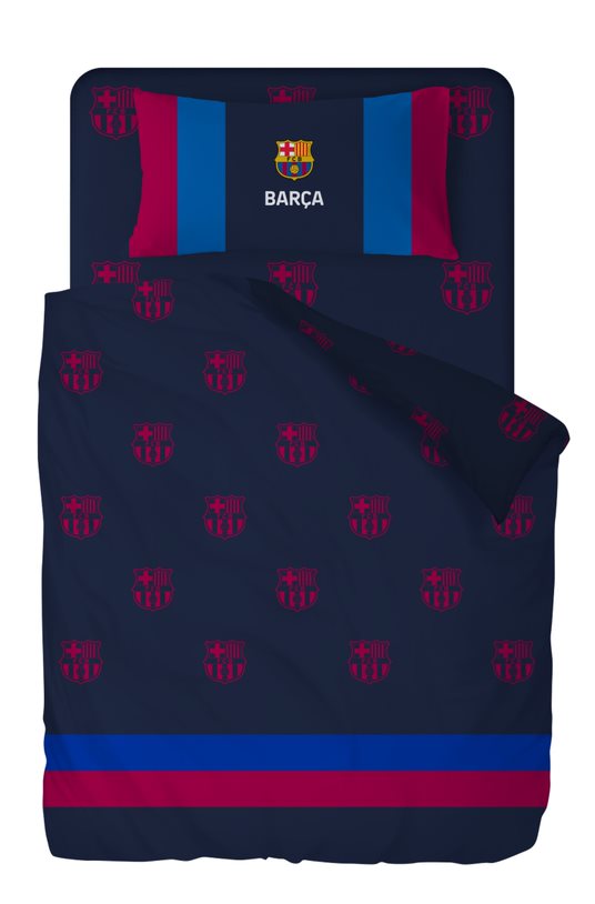 FC Barcelona dekbedovertrek logo's 240 x 220 cm - Blauw/Rood - 240 x 220 cm - polykatoen